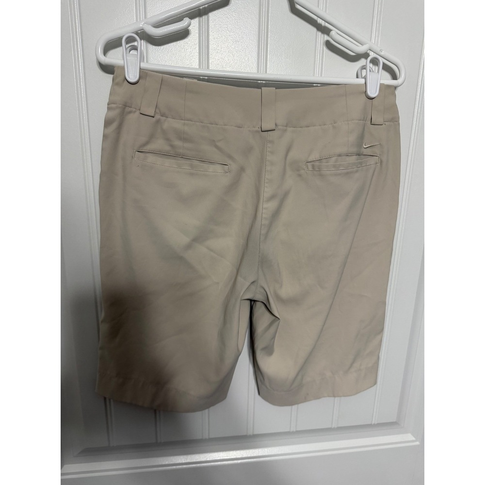 Nike Golf Shorts Womens 8 Tan Dri-FIT Khaki Flat Front Performance Athletic